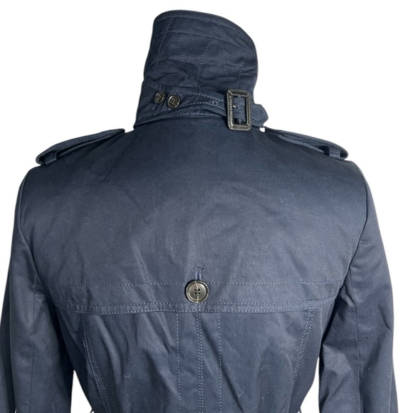 Banana Republic Classic Water Resistant Trench Coat Navy Blue Size Small - Picture 6 of 10
